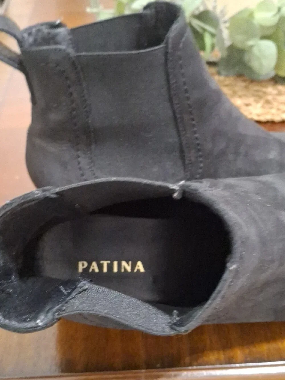 Patina Portland Leather Co. Black Chelsea Ankle Boots - Suede Slip-On Booties